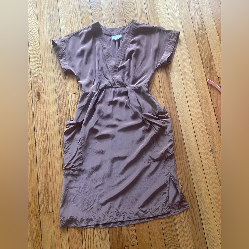 Mauve Brown Midi Dress
